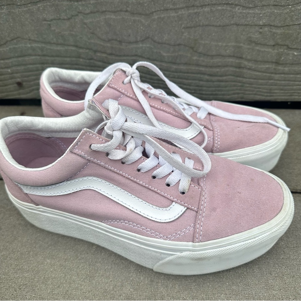 Vans Old Skool Platform Stackform Suede Skate Shoes Lilac Size 6.5 - Picture 2 of 5